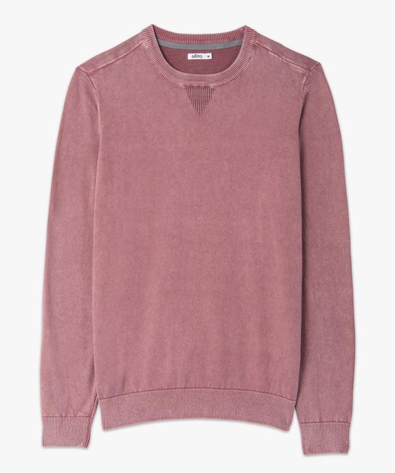 Pull homme en coton aspect délavé vue4 - GEMO (HOMME) - GEMO