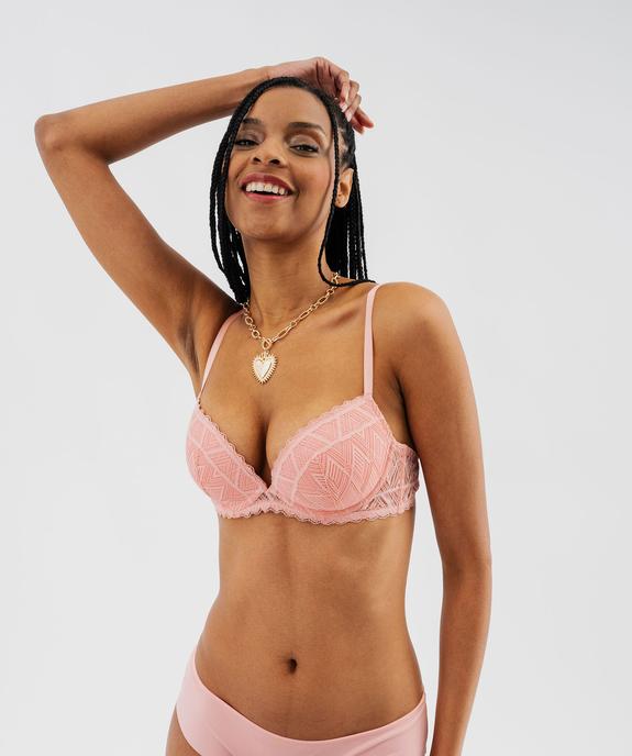 Soutien-gorge push-up en dentelle vue2 - GEMO(HOMWR FEM) - GEMO