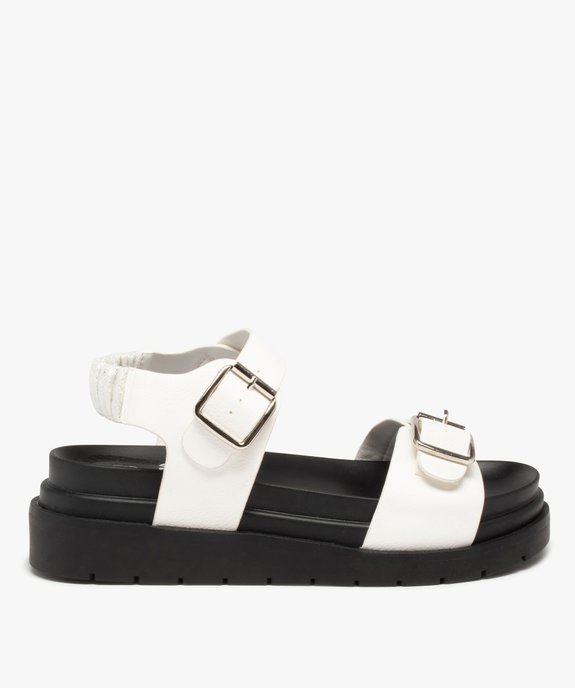 Sandales femme à semelle plateforme crantée et brides unies vue1 - GEMO (CASUAL) - GEMO