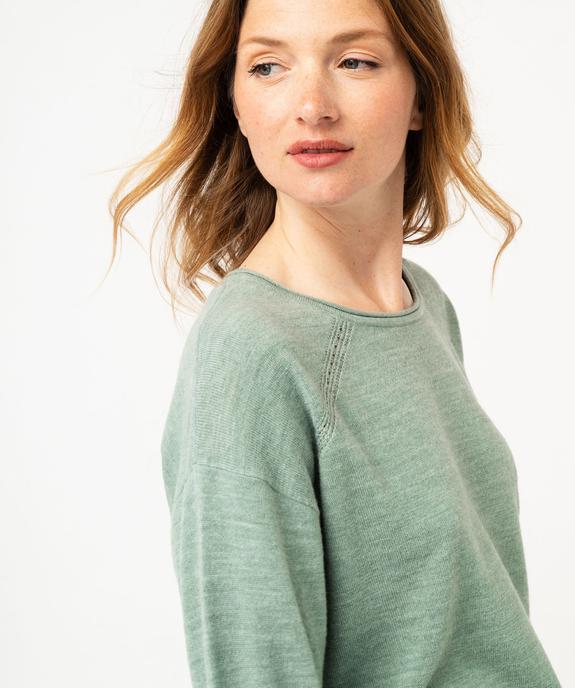 Pull fin à col rond finitions roulottée femme vue2 - GEMO(FEMME PAP) - GEMO