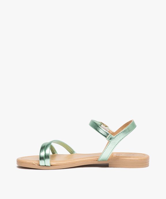 Sandales fille unies à fines brides métallisées vue3 - GEMO (ENFANT) - GEMO