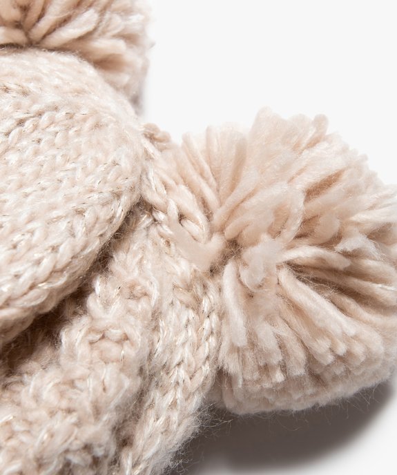 Bonnet fille en maille pailletée avec doublure sherpa et pompons vue2 - GEMO (ACCESS) - GEMO