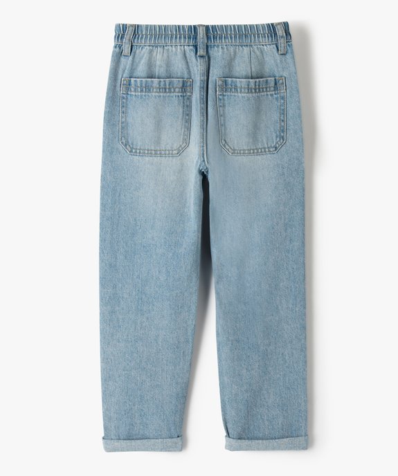 Jean garçon coupe straight à taille élastiquée vue4 - GEMO (ENFANT) - GEMO
