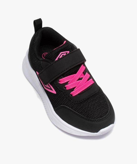 Baskets fille style running bicolores à lacets et scratch - Umbro vue5 - UMBRO - GEMO