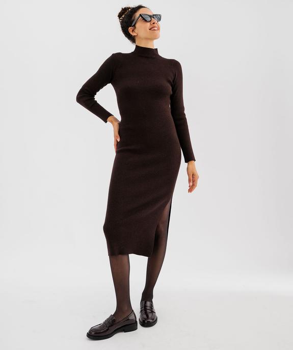Robe pull longue fendue sur un côté femme vue3 - GEMO(FEMME PAP) - GEMO