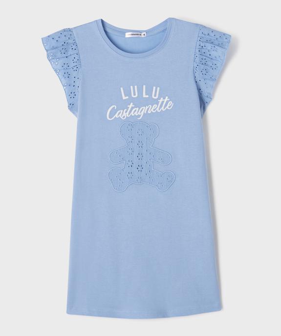 Chemise de nuit à manches volantées fille - LuluCastagnette vue1 - LULU CASTAGNETTE GEMO FOR GOOD - GEMO