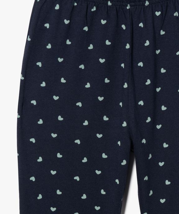 Pyjama 2 pièces en coton imprimé cœurs fille  vue2 - GEMO 4G FILLE - GEMO