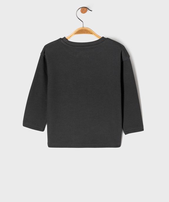 Tee-shirt manches longues en maille texturée bébé garçon vue3 - GEMO 4G BEBE - GEMO
