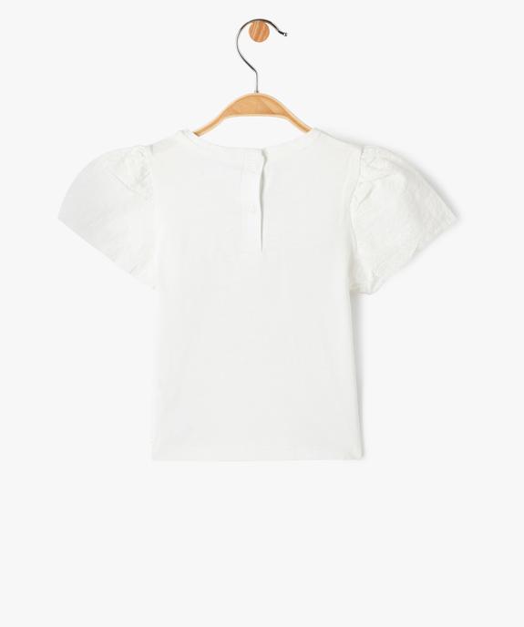 Tee-shirt bébé fille avec manches brodées - LuluCastagnette vue3 - LULUCASTAGNETTE - GEMO