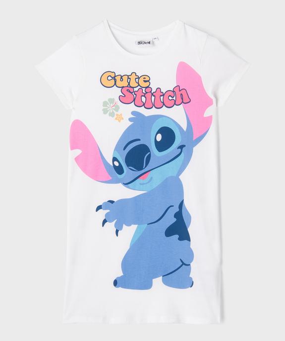 Chemise de nuit forme tee-shirt en jersey de coton imprimé fille - Stitch vue1 - LILO & STITCH - GEMO