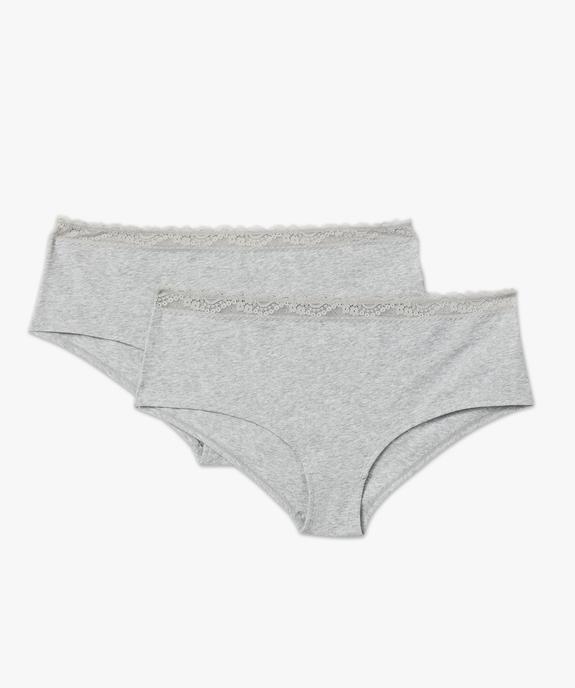 Shorty en coton stretch avec taille en dentelle femme grande taille (lot de 2) vue4 - GEMO 4G FEMME - GEMO