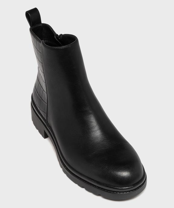 Boots avec empiècement texturé et semelle crantée femme - 5 Miles vue5 - 5 MILES - GEMO