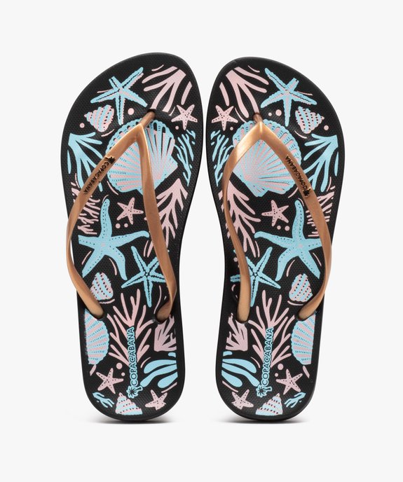Tongs femme imprimées plage à brides irisées - Copacabana vue1 - COPACABANA - GEMO