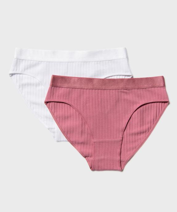 Culottes en maille côtelée avec ceinture irisée fille (lot de 2) vue1 - GEMO 4G FILLE - GEMO