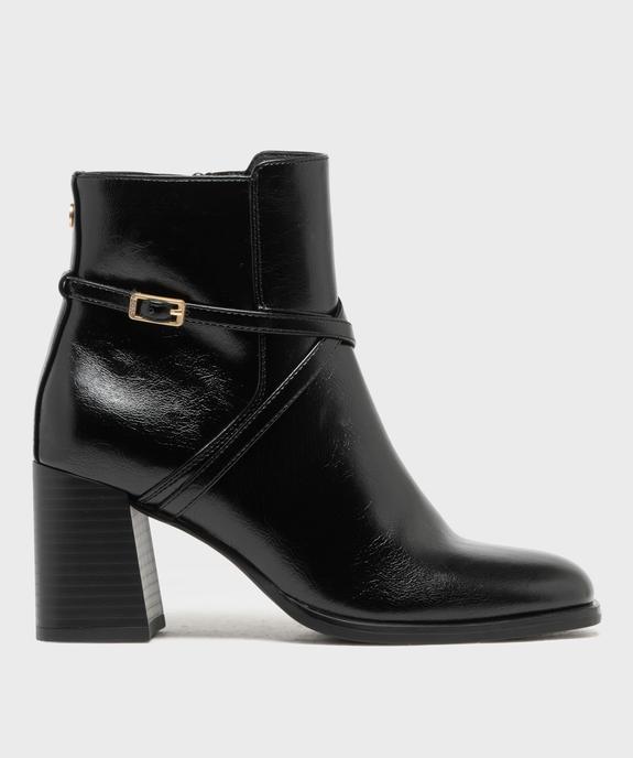 Boots à vernis mat, bout carré et talon trapèze femme - LuluCastagnette vue1 - LULUCASTAGNETTE - GEMO