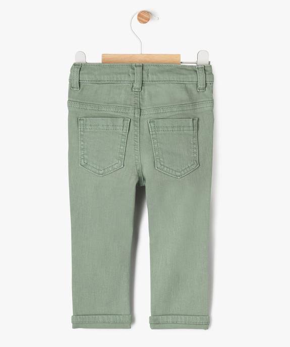 Pantalon slim en toile extensible bébé garçon vue3 - GEMO 4G BEBE - GEMO