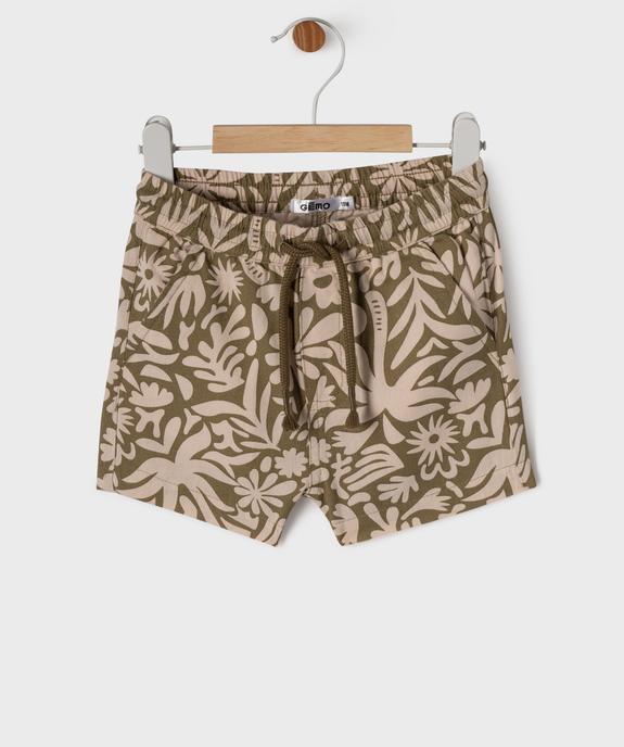 Short en coton stretch imprimé à taille élastiqué bébé garçon vue4 - GEMO(BEBE DEBT) - GEMO