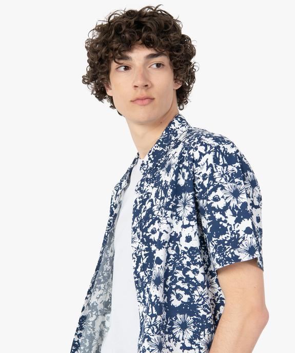 Chemise homme à manches courtes à motifs fleuris vue2 - GEMO (HOMME) - GEMO