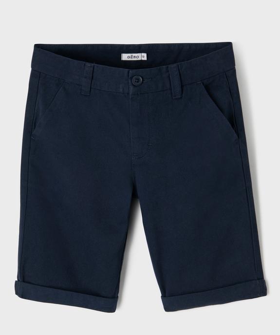 Bermuda coupe chino regular en toile de coton garçon vue1 - GEMO 4G GARCON - GEMO