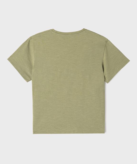 Tee-shirt manches courtes en jersey de coton flammé avec petite broderie garçon vue3 - GEMO 4G GARCON - GEMO