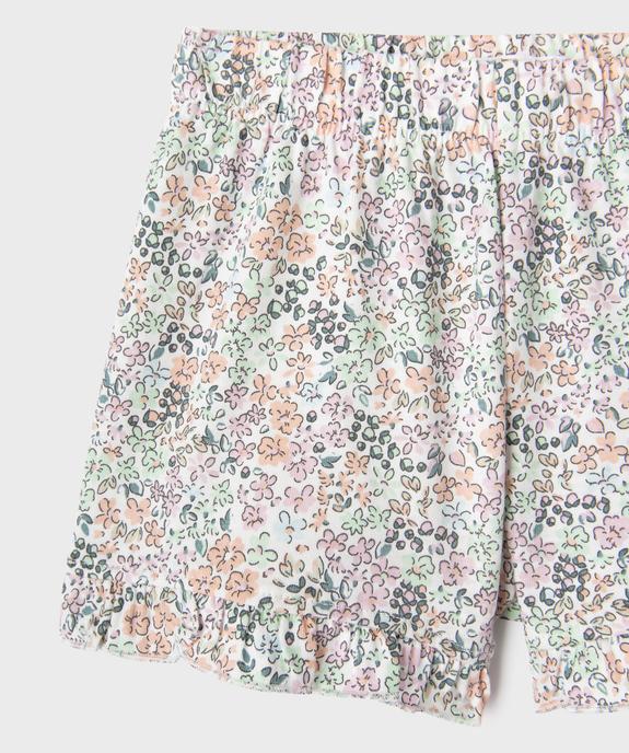 Pyjashort 2 pièces à motifs fleurs bébé fille vue3 - GEMO 4G BEBE - GEMO