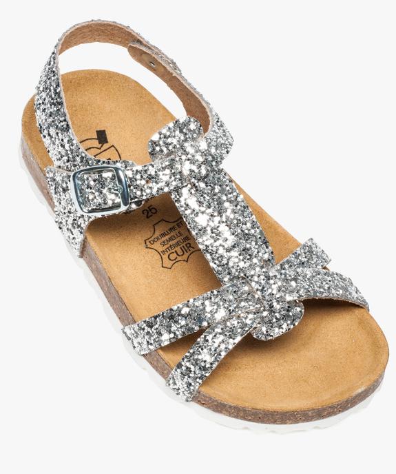 Sandales en cuir à paillettes vue5 - GEMO (ENFANT) - GEMO
