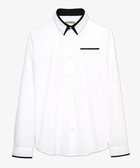 Chemise pour homme avec liserés contrastants coupe slim vue4 - GEMO(URBAIN) - GEMO