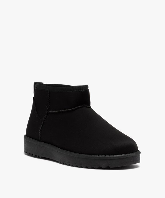 Boots fourrées femme en suédine unie vue2 - GEMO (CASUAL) - GEMO