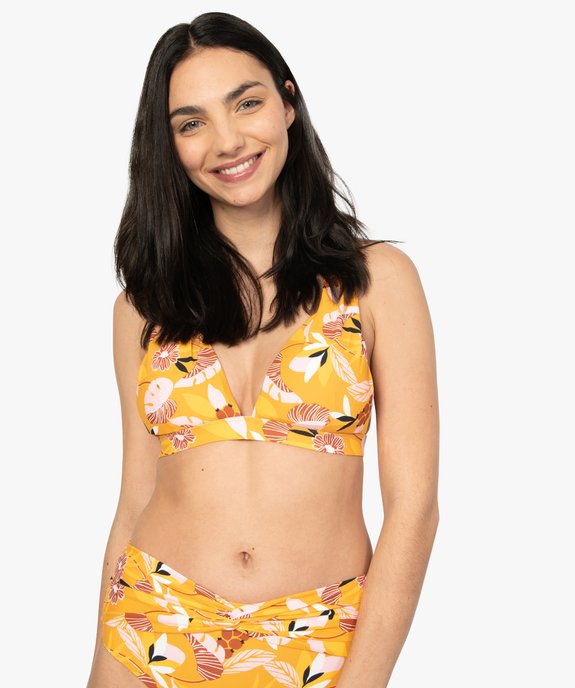 Haut de maillot de bain femme triangle à dos croisé vue1 - GEMO (PLAGE) - GEMO