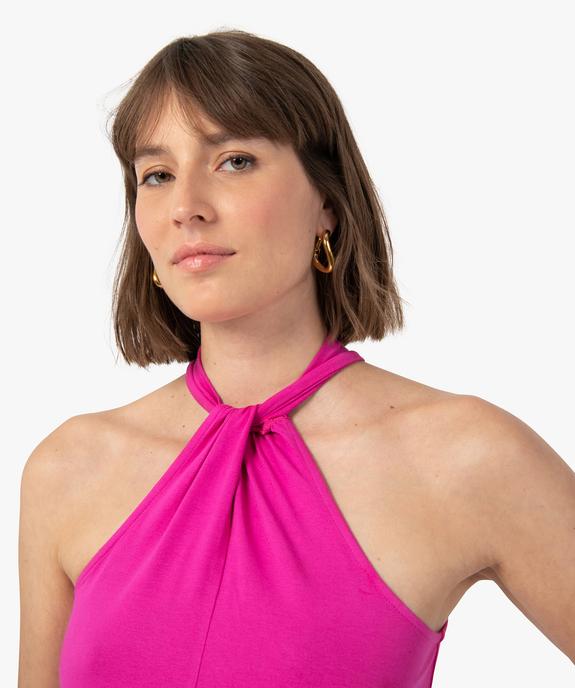 Débardeur femme avec encolure américaine noué devant vue2 - GEMO(FEMME PAP) - GEMO