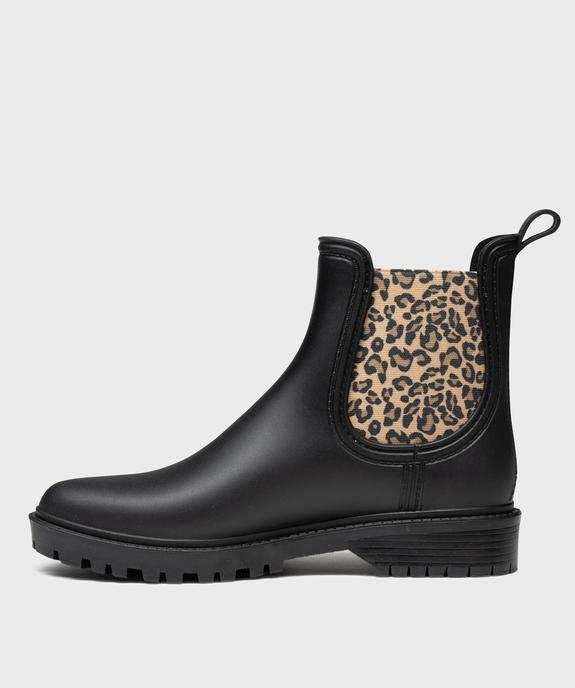 Boots de pluie avec élastiques léopard femme - Follow Me vue3 - FOLLOW ME - GEMO