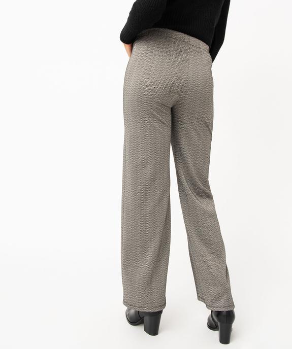 Pantalon droit à pli en maille extensible femme - GEMO(FEMME PAP) Pantalon droit à pli en maille extensible femme vue3 - GEMO(FEMME PAP) - GEMO
