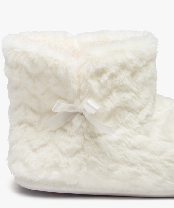 Chaussons femme en forme de boots fourrées unies vue6 - GEMO(HOMWR FEM) - GEMO