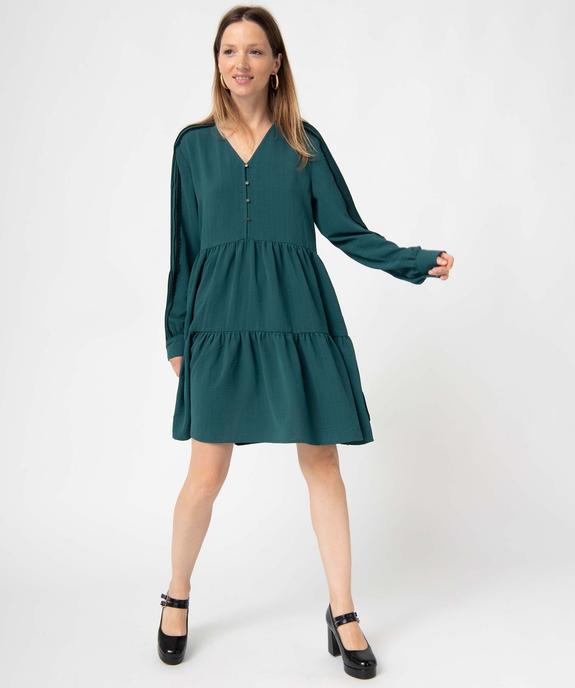 Robe femme à manches longues et volants vue5 - GEMO(FEMME PAP) - GEMO