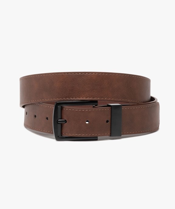 Ceinture grainée avec large boucle en métal mat homme vue2 - GEMO (ACCESS) - GEMO