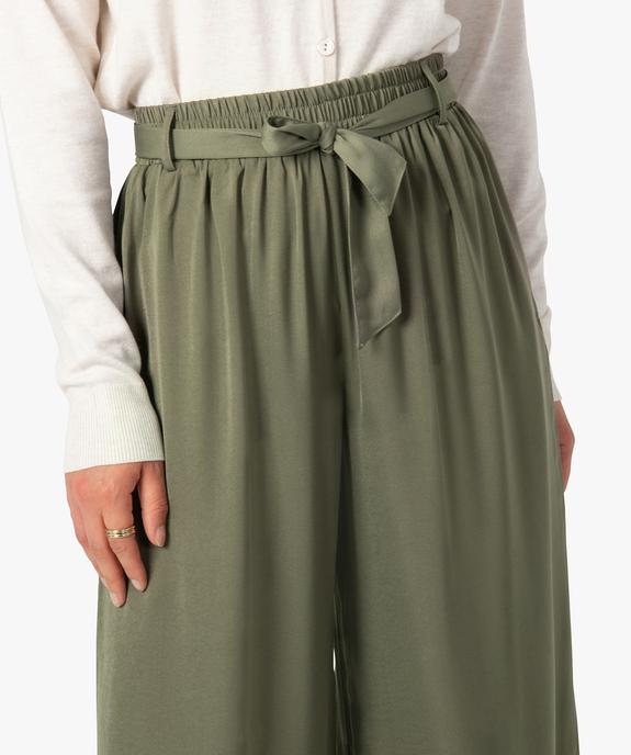 Pantalon femme large en matière satinée vue2 - GEMO(FEMME PAP) - GEMO