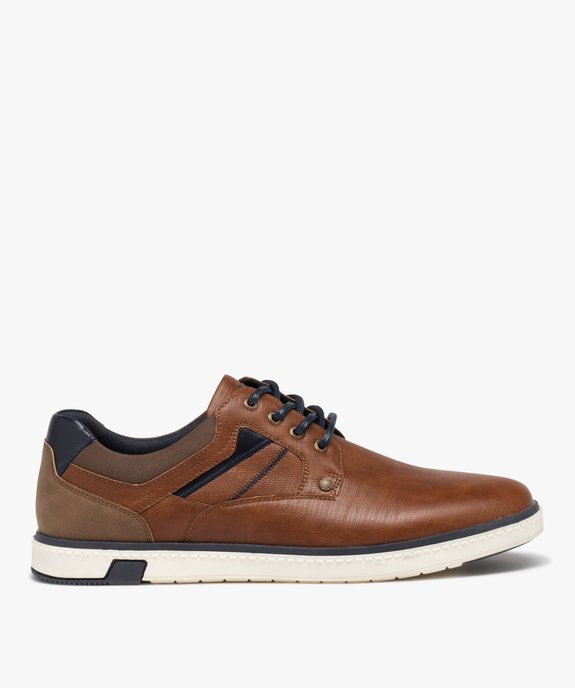 Derbies style tennis à semelle contrastée homme vue2 - GEMO (CASUAL) - GEMO