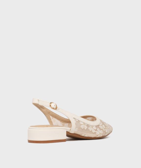 Escarpins à petit talon, bout pointu et arrière ouvert femme vue4 - FOLLOW ME - GEMO