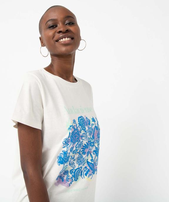 Tee-shirt femme à manches courtes avec motif XXL vue2 - GEMO(FEMME PAP) - GEMO