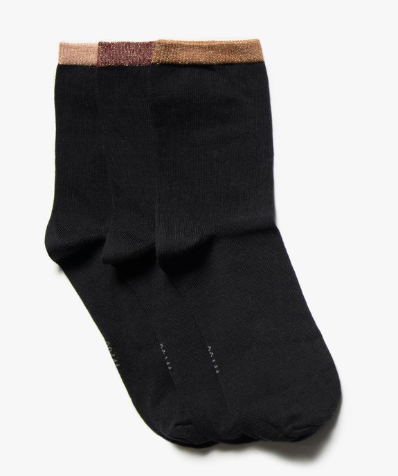Chaussettes femme détails pailletés (lot de 3 paires) vue1 - GEMO(HOMWR FEM) - GEMO
