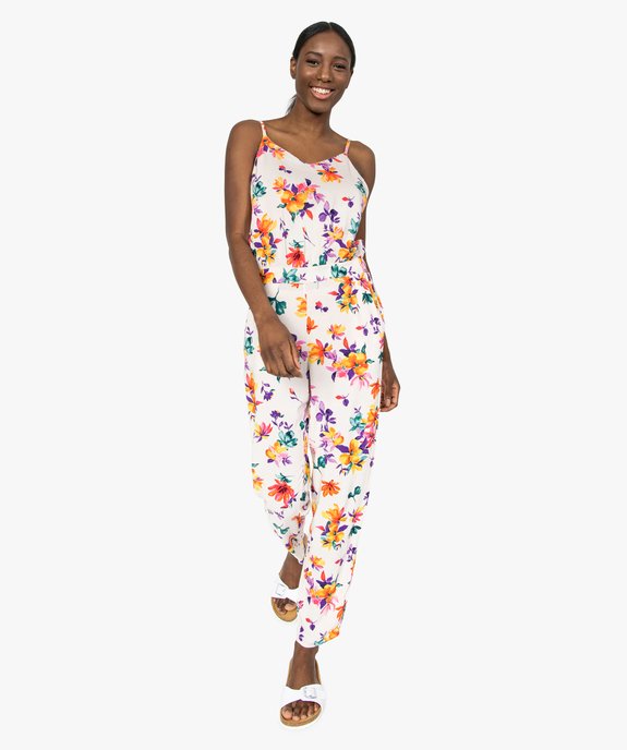 Combinaison pantalon femme à motifs fleuris vue2 - GEMO(FEMME PAP) - GEMO