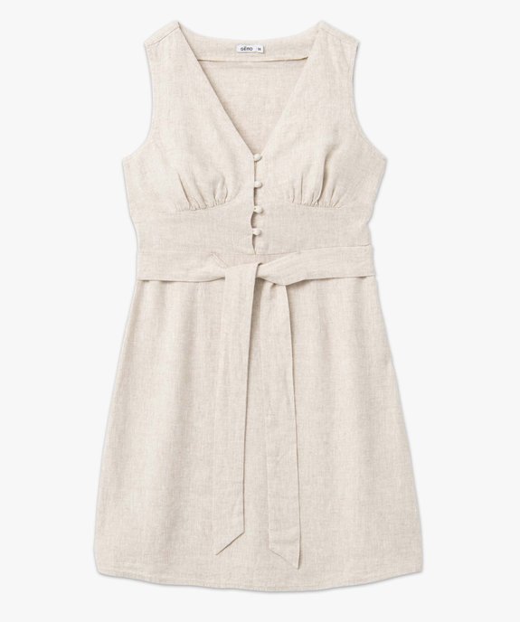Robe femme sans manches nouée dans le dos vue5 - GEMO 4G FEMME - GEMO