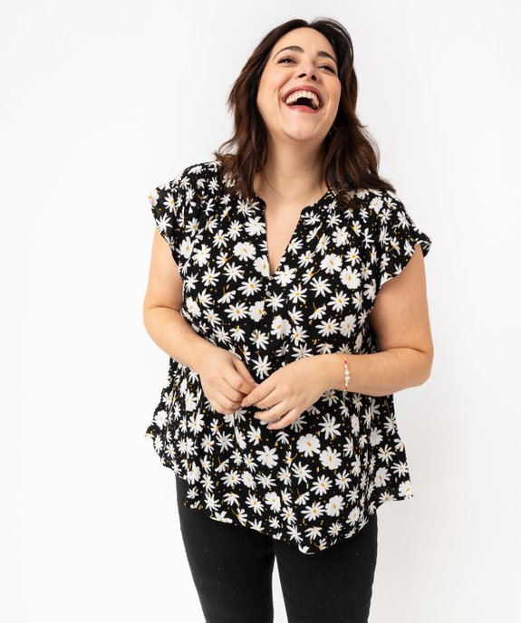 Blouse imprimée à manches courtes femme grande taille vue1 - GEMO (G TAILLE) - GEMO
