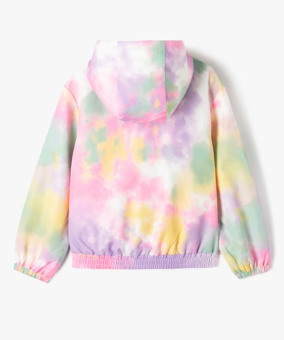 Blouson coupe-vent et déperlant à capuche tie-and-dye fluo fille vue5 - GEMO (ENFANT) - GEMO
