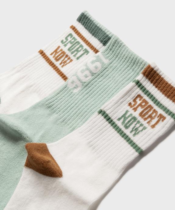 Chaussettes de sport avec inscriptions garçon (lot de 3) vue2 - GEMO 4G GARCON - GEMO