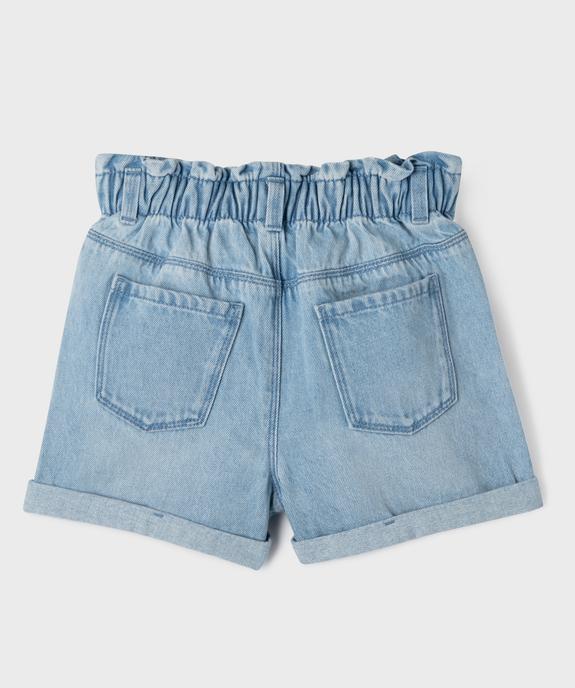 Short en jean large à revers fille vue3 - GEMO 4G FILLE - GEMO