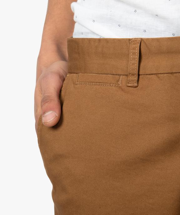 Bermuda homme en toile extensible 5 poches coupe chino vue2 - GEMO (HOMME) - GEMO