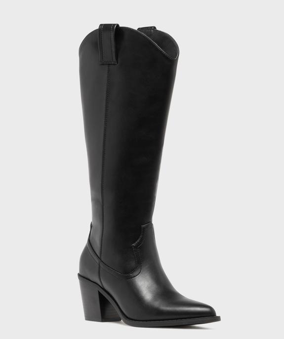Bottes à talon et bout pointu inspiration santiags femme vue2 - FOLLOW ME - GEMO