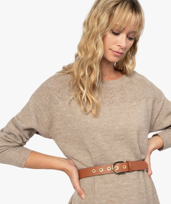 Ceinture femme avec double rangée d'œillets métalliques vue3 - GEMO (ACCESS) - GEMO