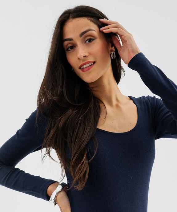 Body en maille côtelée à grand col rond femme vue3 - GEMO(FEMME PAP) - GEMO